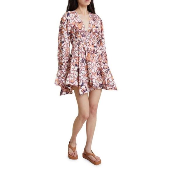 A.L.C. Salina Floral Linen Mini Dress NWT Size 4 - Picture 3 of 10